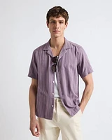 Short-Sleeve Camp-Collar Textured Shirt