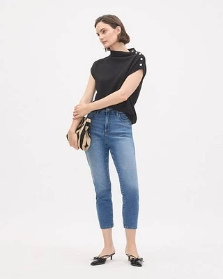 Medium Wash Cropped High-Rise Natalie Jegging