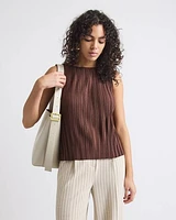 Sleeveless Pleated Top