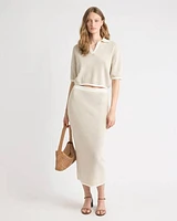 Pencil Midi Skirt with Fancy Stitches