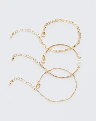 Three-Chain Bracelet with Pearl