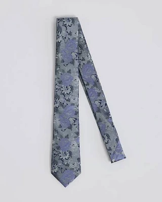 Cravate Régulière Lavande à Motif Floral