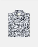 Tailored-Fit Dress Shirt with Blurry Floral Pattern