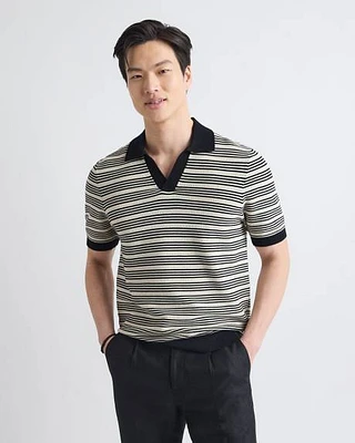 Short-Sleeve Johnny Sweater with Horizontal Stripes