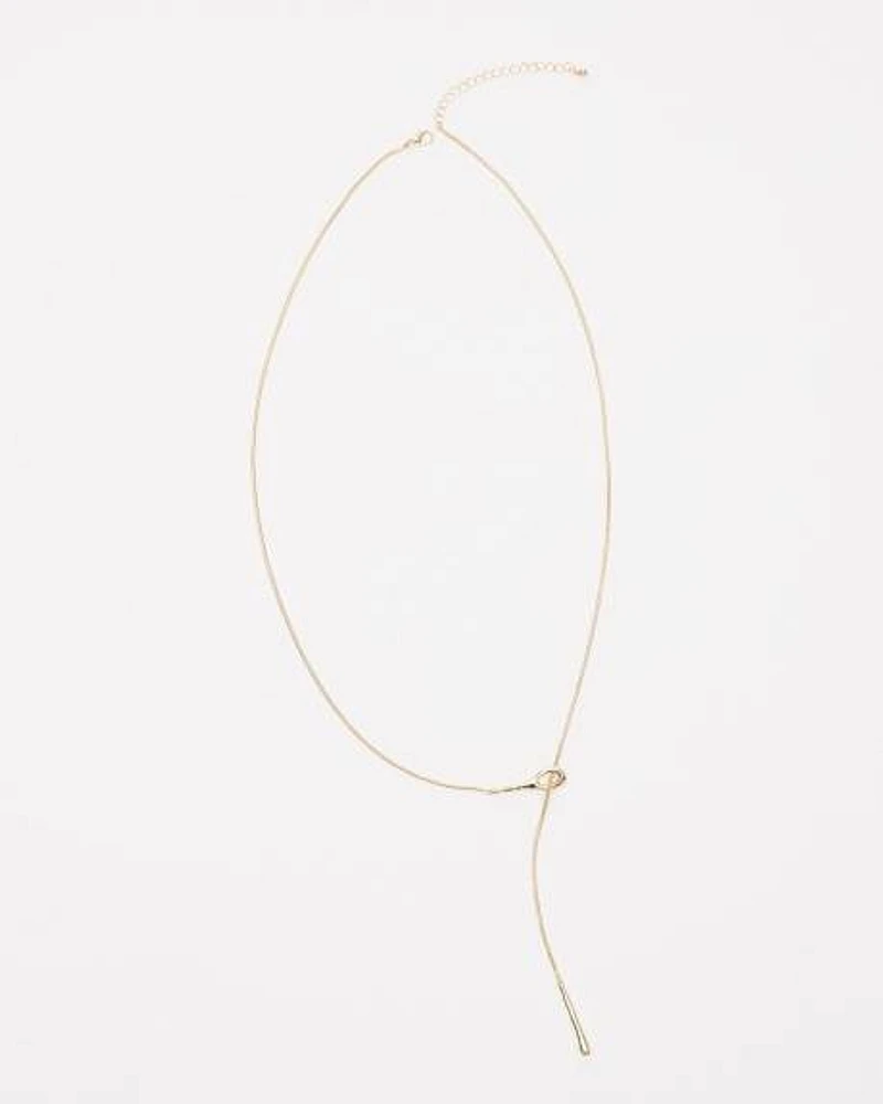 Long Necklace with Teardrop Pendant