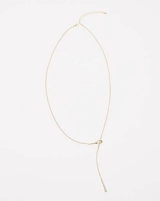 Long Necklace with Teardrop Pendant