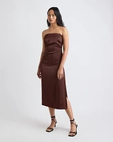 Satin Midi Tube Dress