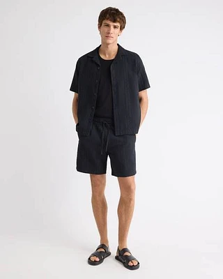 Seersucker Short with Elastic Waistband