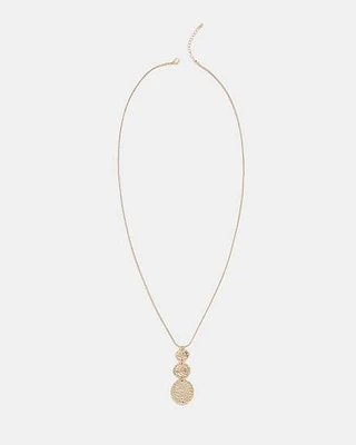 Long Necklace with Three-Disc Pendant