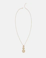 Long Necklace with Three-Disc Pendant