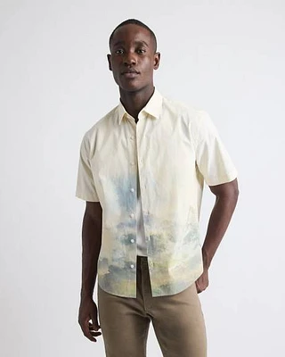 Short-Sleeve Cotton Shirt with Print