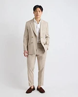 Tapered-Leg Beige Suit Pant