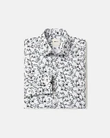 Slim-Fit Dress Shirt with Aquarelle Foliage Print