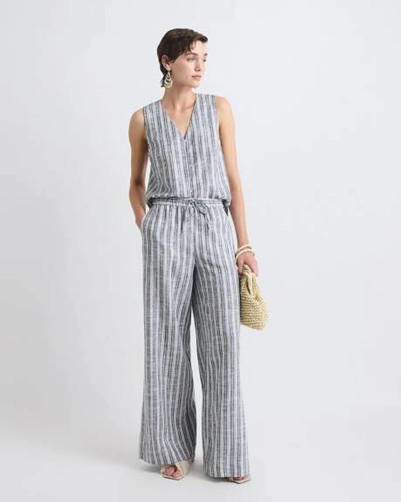 Linen High-Rise Wide-Leg Pant