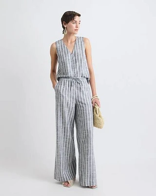 Linen High-Rise Wide-Leg Pant