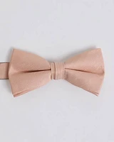 Peach Linen-Blend Bow Tie