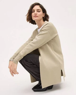 Long-Sleeve Long Open Cardigan