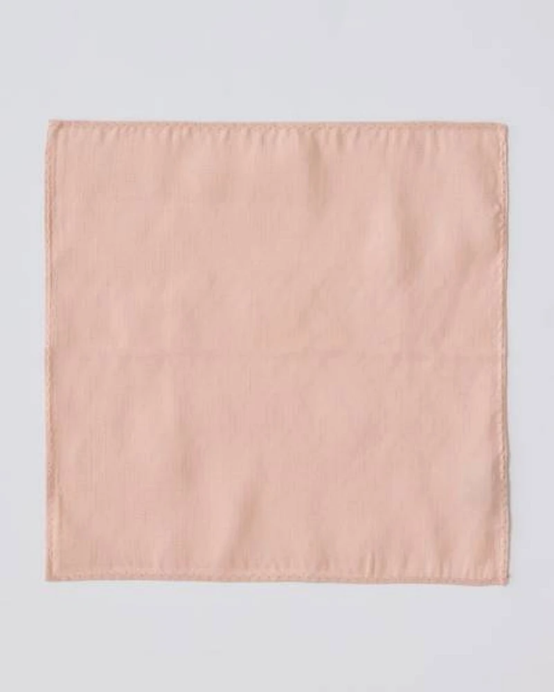 Peach Linen-Blend Handkerchief