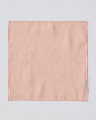 Peach Linen-Blend Handkerchief