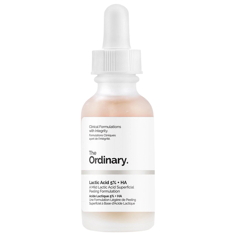 The Ordinary Lactic Acid 5% + HA 2% Gentle Facial Exfoliating Serum for Uneven Texture 1 oz/ 30 mL