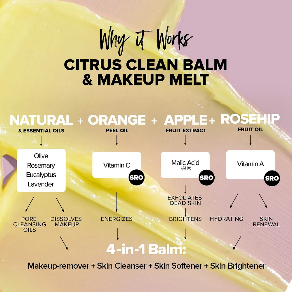 NUDESKIN Citrus Clean Balm & Make-Up Melt