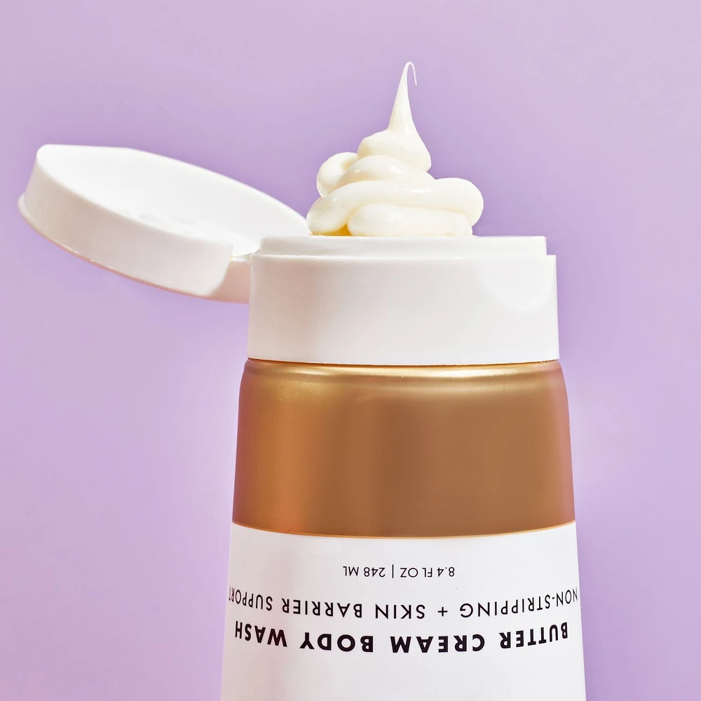 Moisturizing Butter Cream Body Wash - Non-Stripping with Shea Butter, Ceramides and Niacinamide