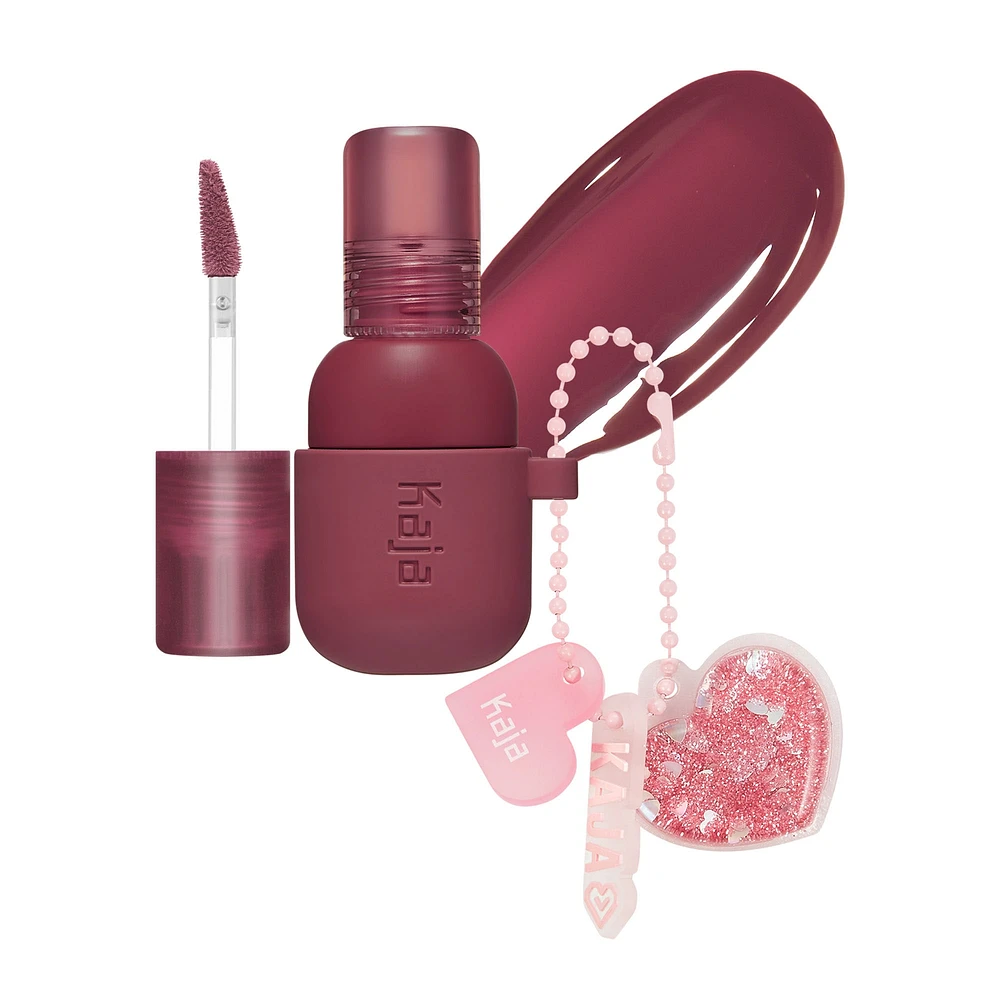 Kaja Jelly Charm Glazed Lip Stain & Blush With Keychain 04 Fig Soda 0.17 oz / 5 g