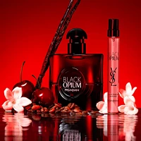 Black Opium Eau de Parfum Over Red with Cherry & Coffee