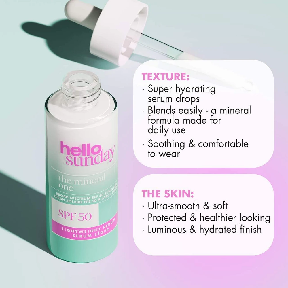 The Mineral One SPF 50 Hydrating and Luminating Face Serum with Hyaluronic Acid
