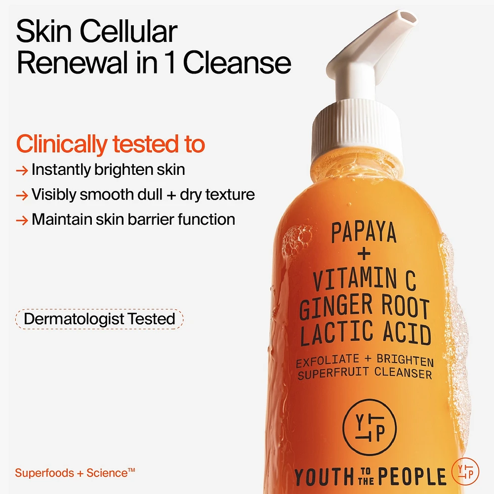 Superfruit Gentle Exfoliating Cleanser with Vitamin C + Papaya