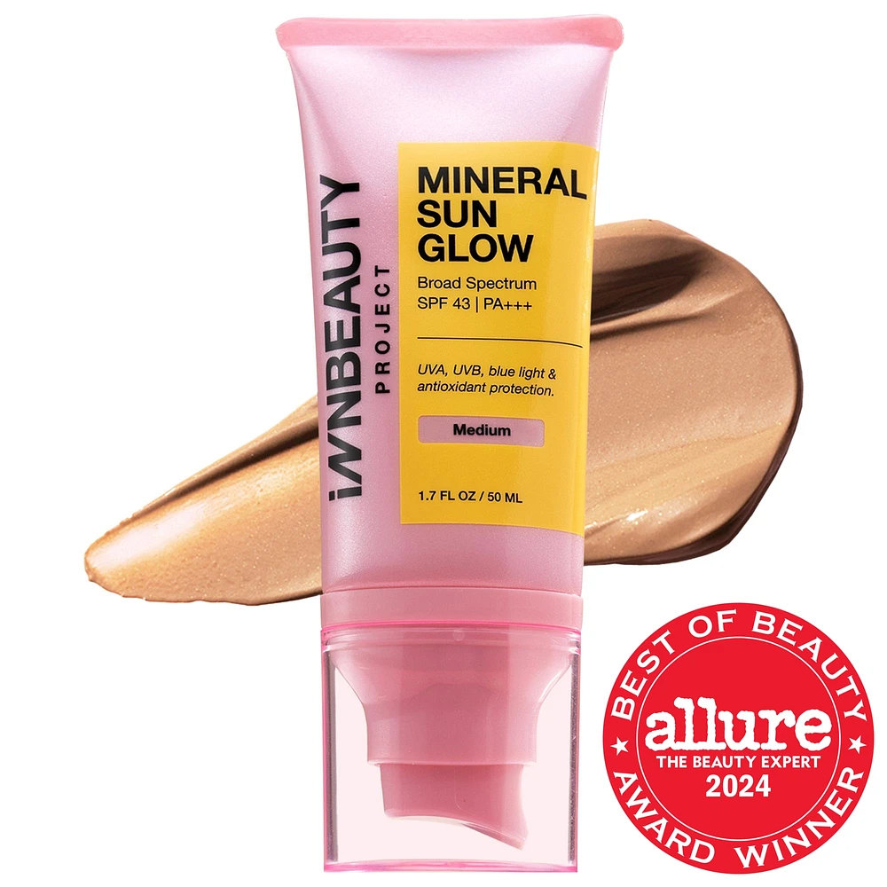 Mineral Sun Glow Broad Spectrum Sunscreen SPF 43 PA +++ with Peptides and Vitamin C