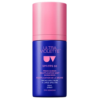 Ultra Violette Preen Screen SPF 50 Facial Sunscreen Mist With Niacinamide 1.7 oz/50 mL