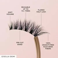 Reusable Wispy Faux Mink Demi Half Lashes