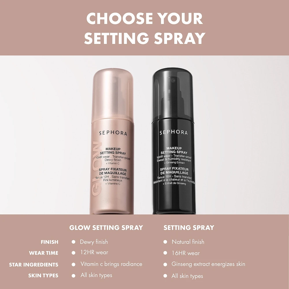 Glow 12HR Wear Transferproof Makeup Setting Spray with Vitamin C