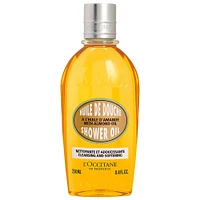 Huile de douche nettoyante et adoucissante remplissable à l’huile d’amande