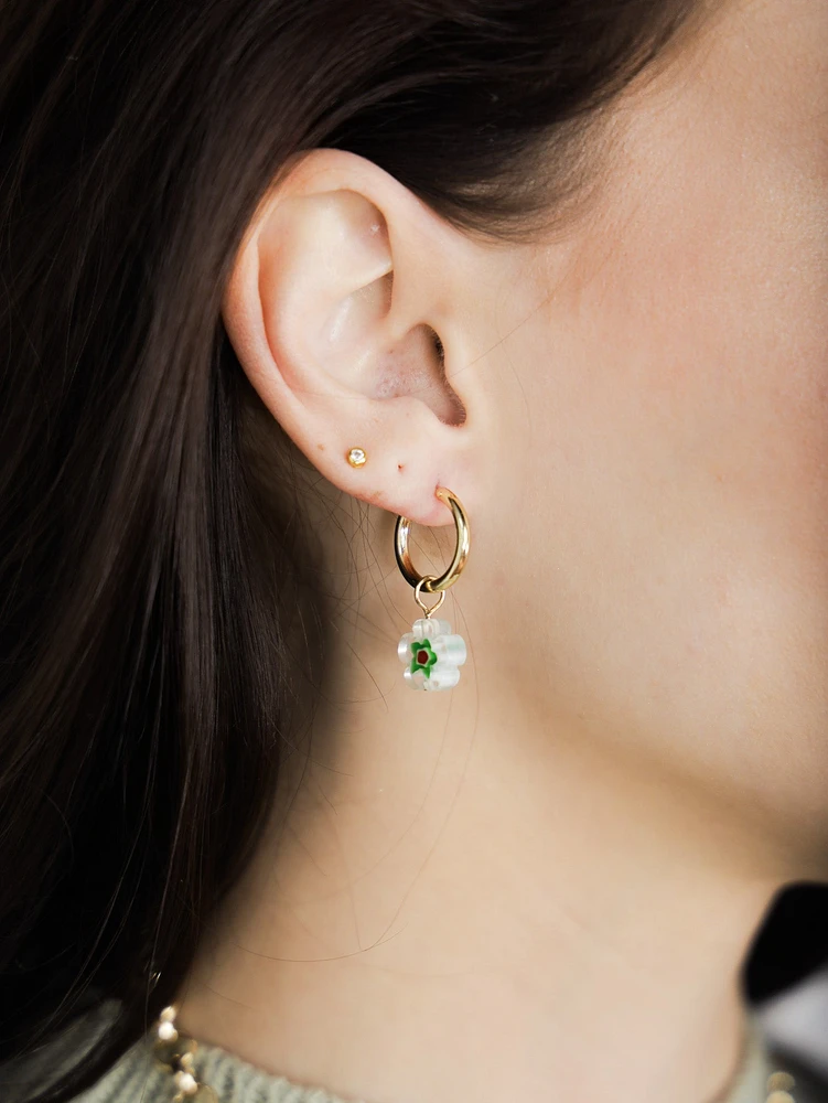Funky Flower Mini Hoops