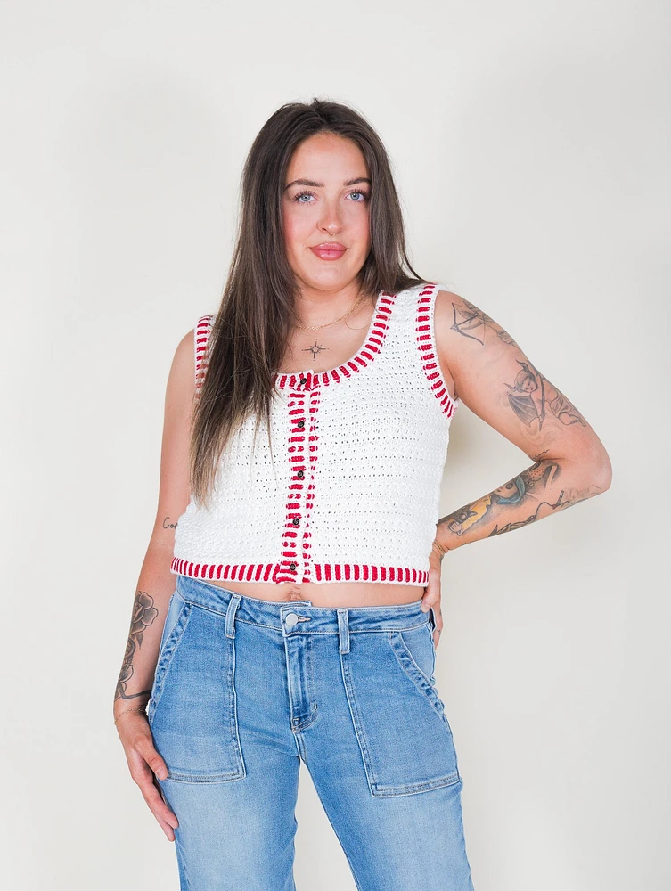 Karine Knit Cardigan Tank