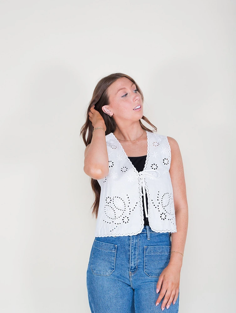 Lia Eyelet Vest