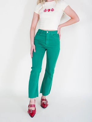 Never Settle Crop Flare Jeans