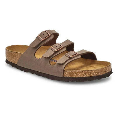 Sandale à 3 brides en Birko-Flor avec assise soupl