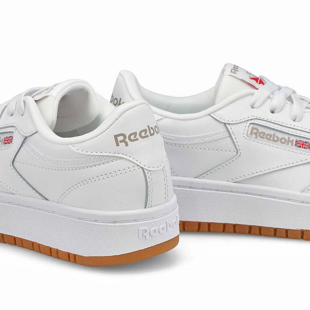 Kids' Club C Double Lace Up Sneaker - White/White