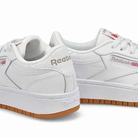 Kids' Club C Double Lace Up Sneaker - White/White
