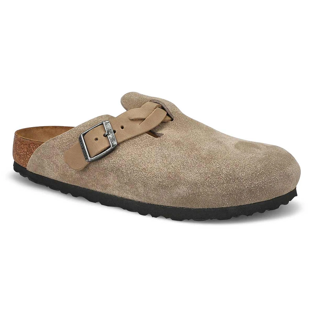 Women's Boston Braid Oil Leather Narrow Clog - Tau
