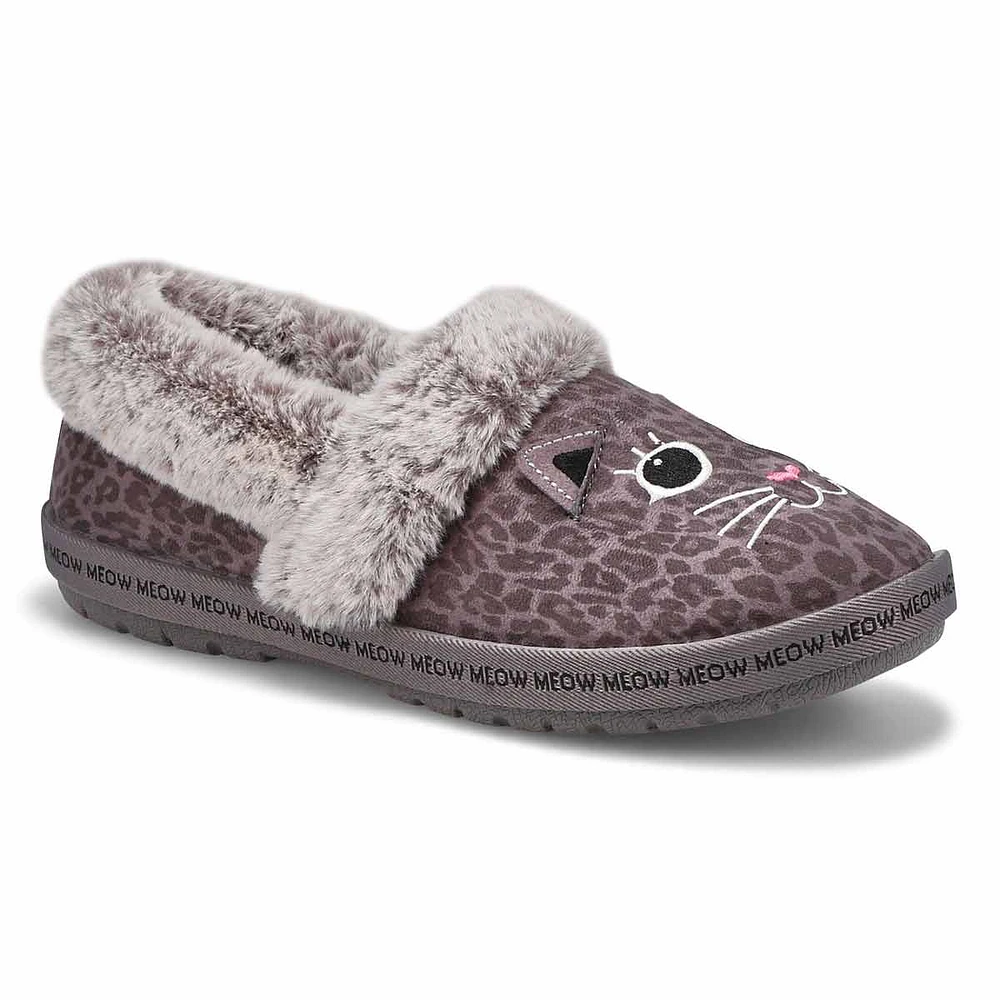 Pantoufle BOBS TOO COZY CATITUDE, anthracite,femme