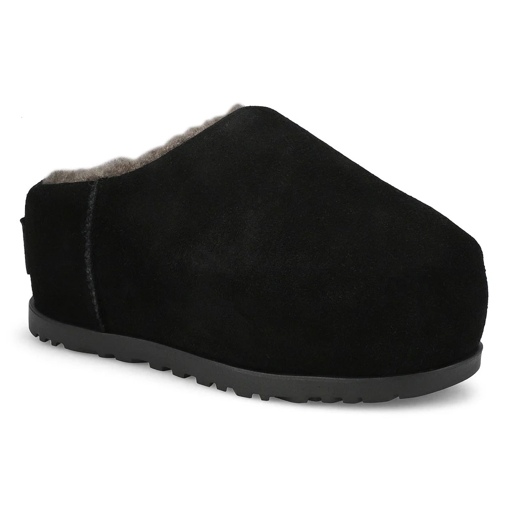 Women's Pumped Slide Platform Slipper - Black