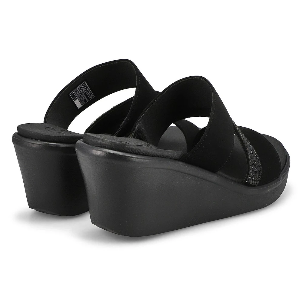 Women's Rumble On Social Glam Wedge Sandal - Black