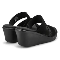 Women's Rumble On Social Glam Wedge Sandal - Black