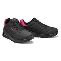 Women's Uno Pop Back Lace Up Sneaker - Black/Hot P