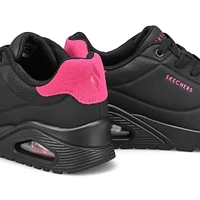 Women's Uno Pop Back Lace Up Sneaker - Black/Hot P