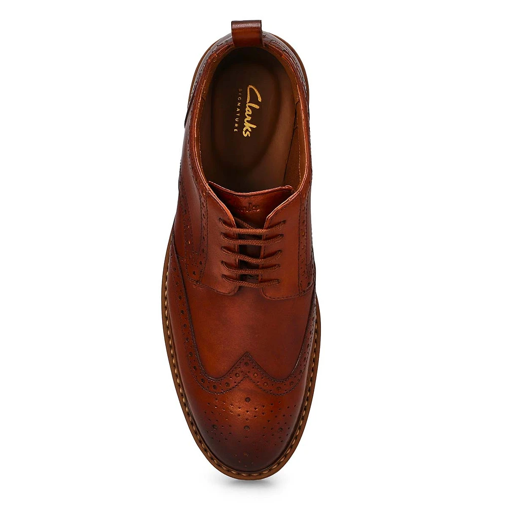 Richelieu habillé en cuir ALDWIN LIMIT, havane, ho